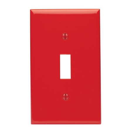 Leviton Leviton Red 1 gang Thermoplastic Nylon Toggle Wall Plate 1 pk 007-80701-0RE